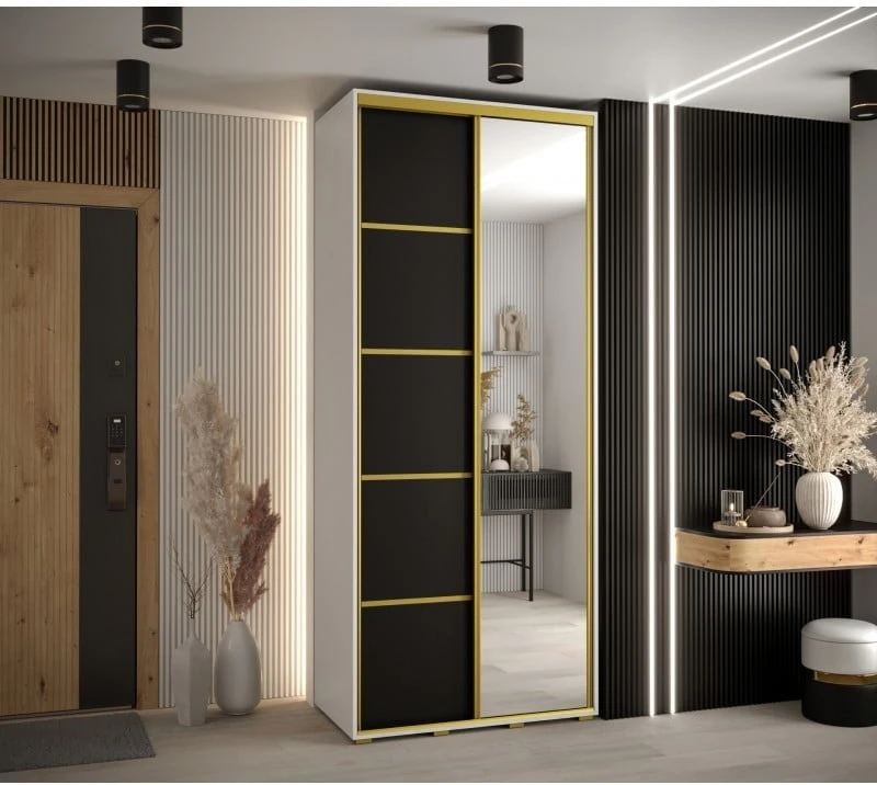 Skříň s posuvnými dveřmi a zrcadlem Davos 5 120, hloubka 45 cm