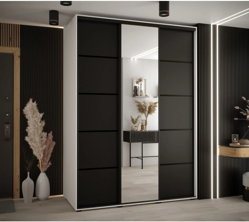 Skříň s posuvnými dveřmi a zrcadlem Davos 5 170, hloubka 60 cm