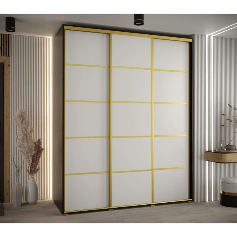 Vysoká šatní skříň s posuvnými dveřmi Davos 4 190, hloubka 60 cm, výška 235,2 cm