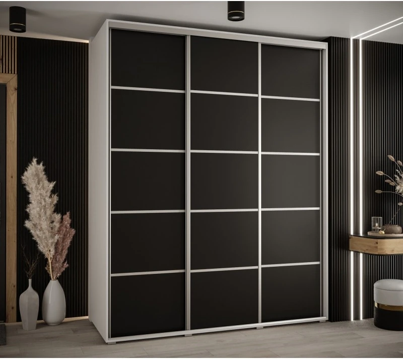 Vysoká šatní skříň s posuvnými dveřmi Davos 4 190, hloubka 60 cm, výška 235,2 cm