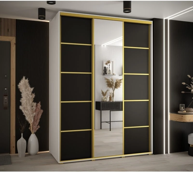 Skříň s posuvnými dveřmi a zrcadlem Davos 5 180, hloubka 60 cm