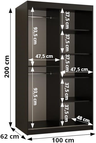 Šatní skříň s posuvnými dveřmi Dome 3 100