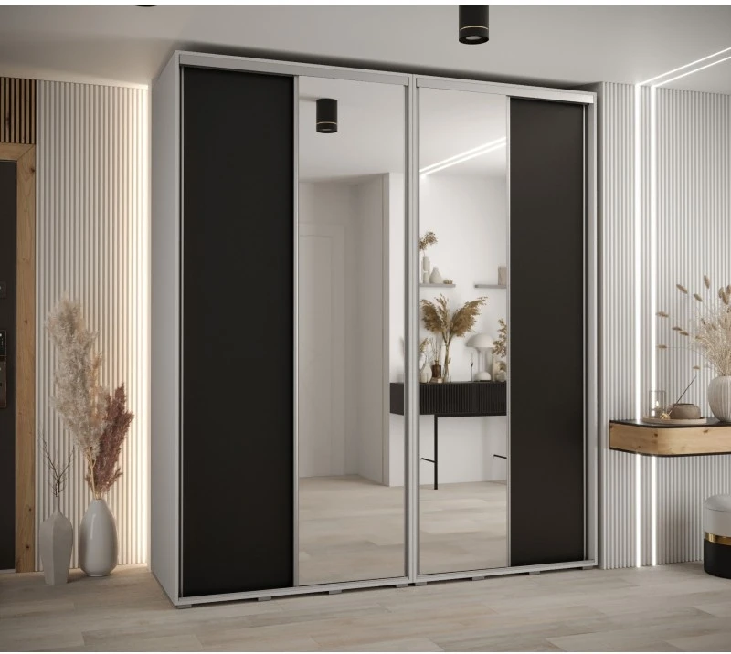 Vysoká šatní skříň s posuvnými dveřmi Davos 3 210, hloubka 60 cm, výška 235,2 cm