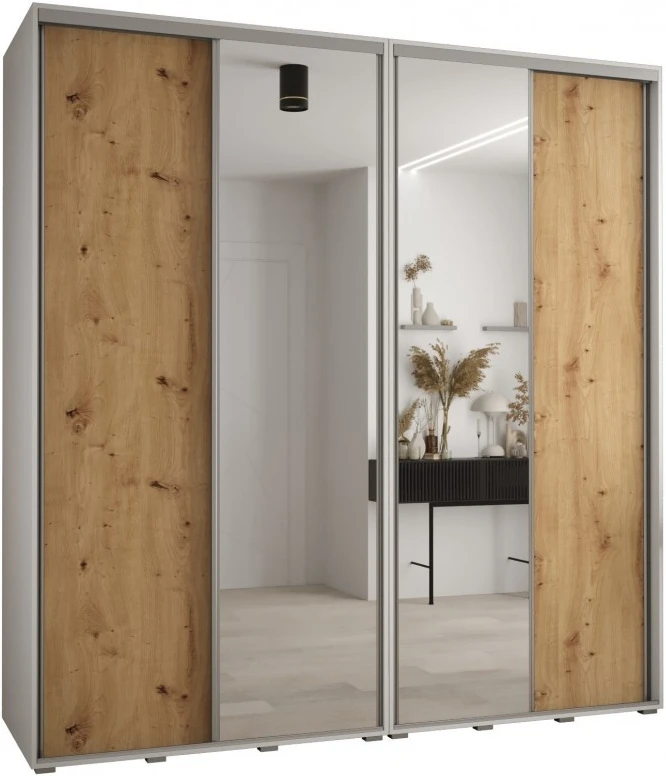 Vysoká šatní skříň s posuvnými dveřmi Davos 3 230, hloubka 60 cm, výška 235,2 cm