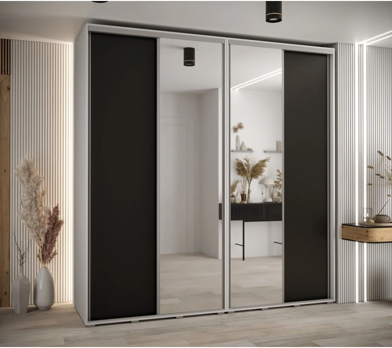 Vysoká šatní skříň s posuvnými dveřmi Davos 3 230, hloubka 60 cm, výška 235,2 cm