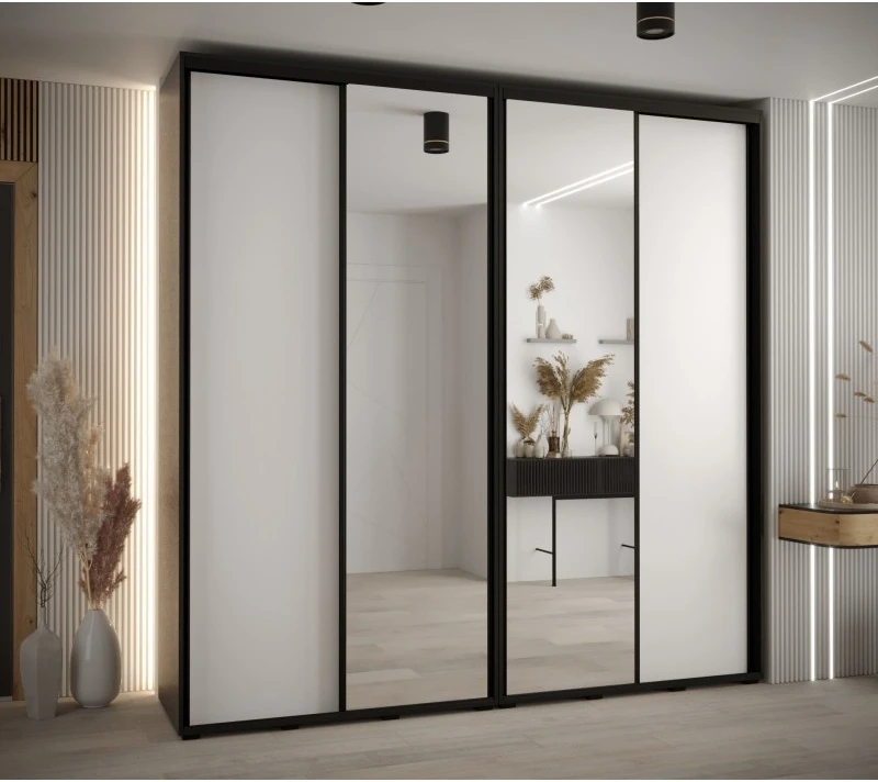Vysoká šatní skříň s posuvnými dveřmi Davos 3 240, hloubka 45 cm, výška 235,2 cm