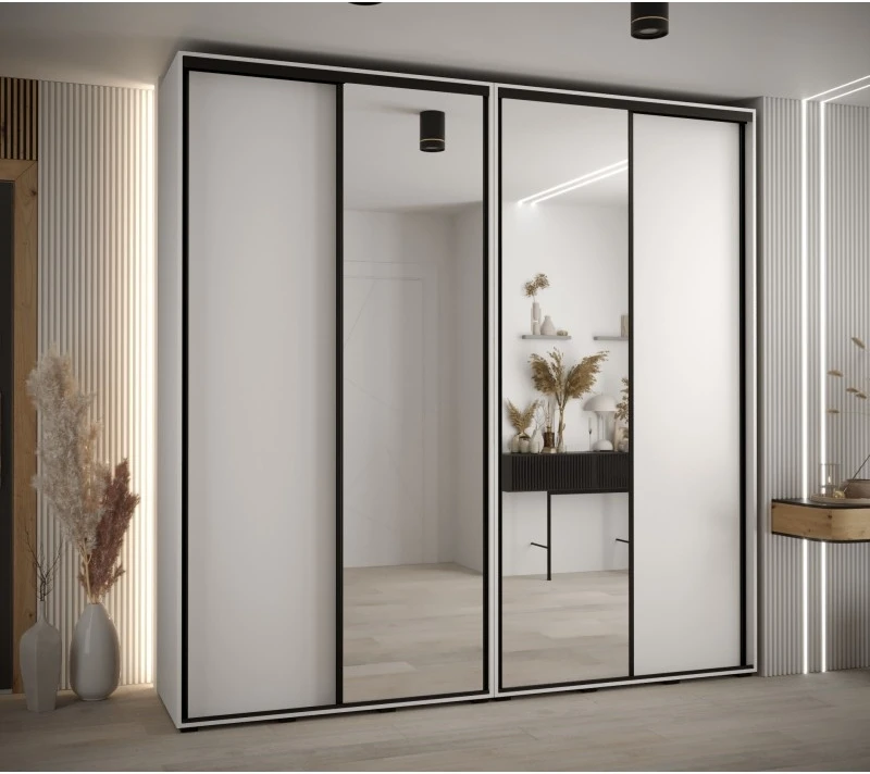 Vysoká šatní skříň s posuvnými dveřmi Davos 3 240, hloubka 45 cm, výška 235,2 cm