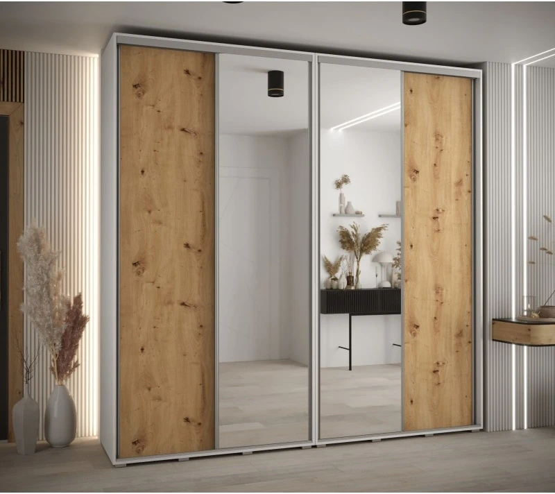 Vysoká šatní skříň s posuvnými dveřmi Davos 3 240, hloubka 45 cm, výška 235,2 cm