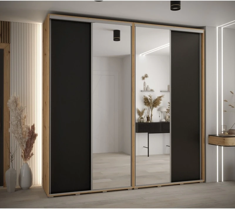 Vysoká šatní skříň s posuvnými dveřmi Davos 3 240, hloubka 45 cm, výška 235,2 cm
