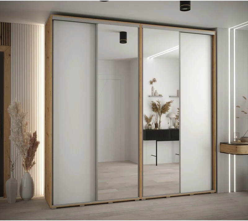 Vysoká šatní skříň s posuvnými dveřmi Davos 3 240, hloubka 45 cm, výška 235,2 cm