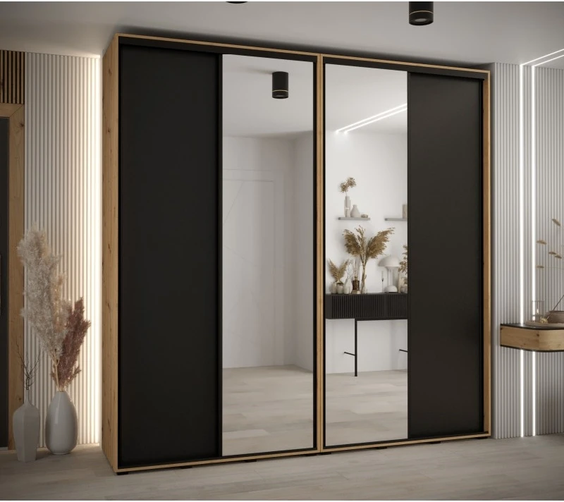 Vysoká šatní skříň s posuvnými dveřmi Davos 3 240, hloubka 45 cm, výška 235,2 cm