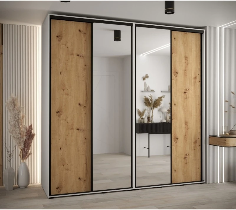 Vysoká šatní skříň s posuvnými dveřmi Davos 3 240, hloubka 60 cm, výška 235,2 cm
