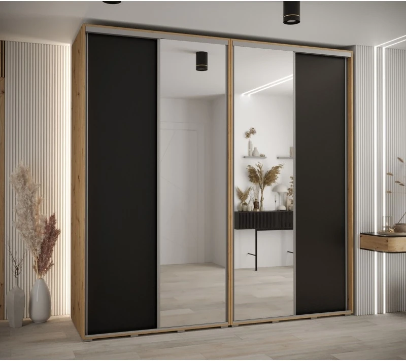 Vysoká šatní skříň s posuvnými dveřmi Davos 3 240, hloubka 60 cm, výška 235,2 cm