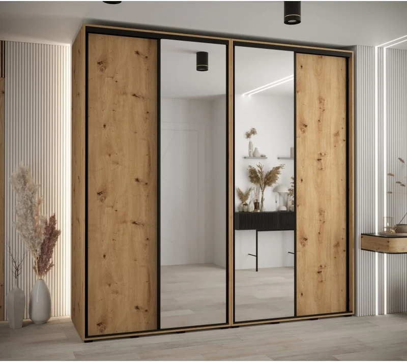 Vysoká šatní skříň s posuvnými dveřmi Davos 3 240, hloubka 60 cm, výška 235,2 cm
