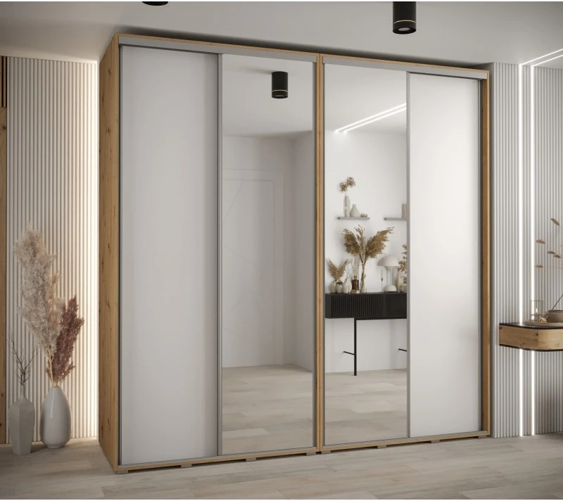 Vysoká šatní skříň s posuvnými dveřmi Davos 3 240, hloubka 60 cm, výška 235,2 cm