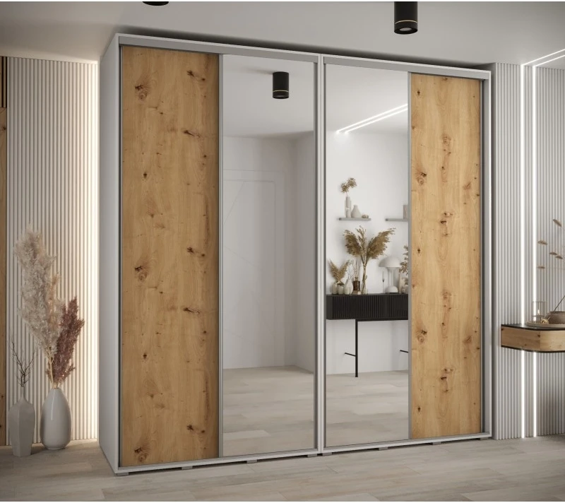 Vysoká šatní skříň s posuvnými dveřmi Davos 3 240, hloubka 60 cm, výška 235,2 cm