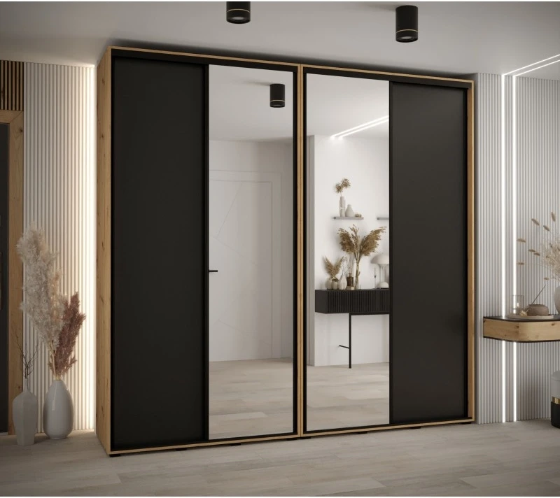 Vysoká šatní skříň s posuvnými dveřmi Davos 3 250, hloubka 45 cm, výška 235,2 cm