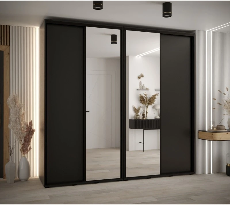 Vysoká šatní skříň s posuvnými dveřmi Davos 3 250, hloubka 45 cm, výška 235,2 cm