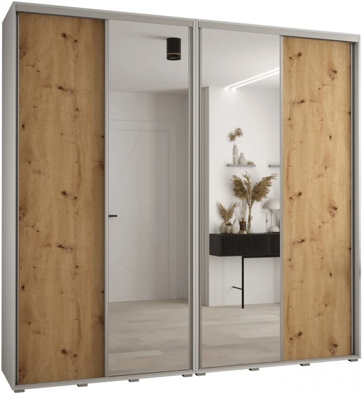 Vysoká šatní skříň s posuvnými dveřmi Davos 3 250, hloubka 45 cm, výška 235,2 cm