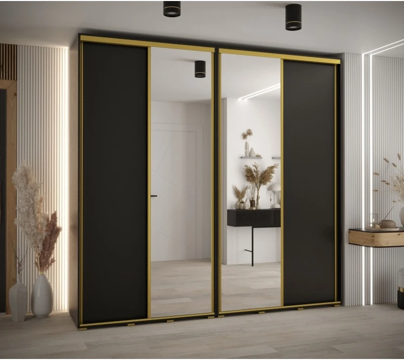 Vysoká šatní skříň s posuvnými dveřmi Davos 3 250, hloubka 45 cm, výška 235,2 cm