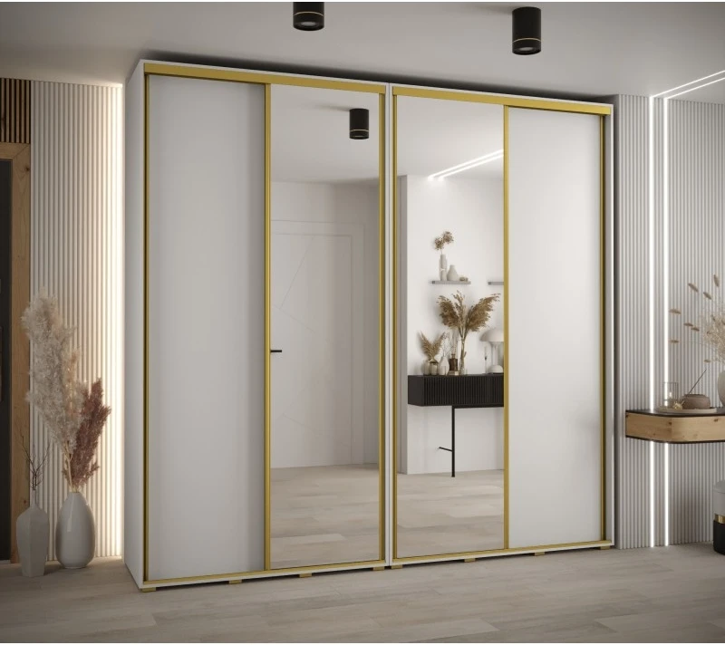 Vysoká šatní skříň s posuvnými dveřmi Davos 3 250, hloubka 45 cm, výška 235,2 cm