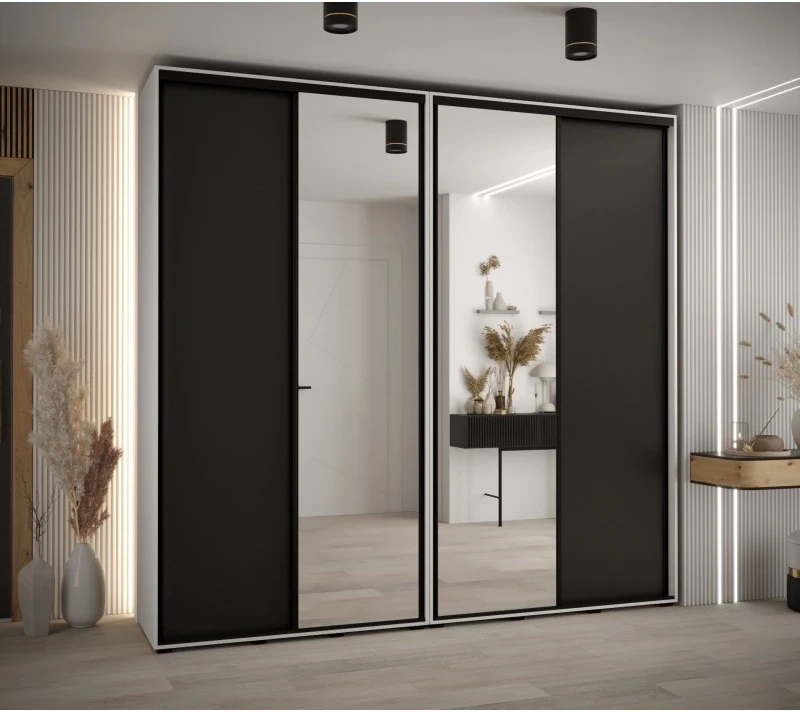Vysoká šatní skříň s posuvnými dveřmi Davos 3 250, hloubka 45 cm, výška 235,2 cm