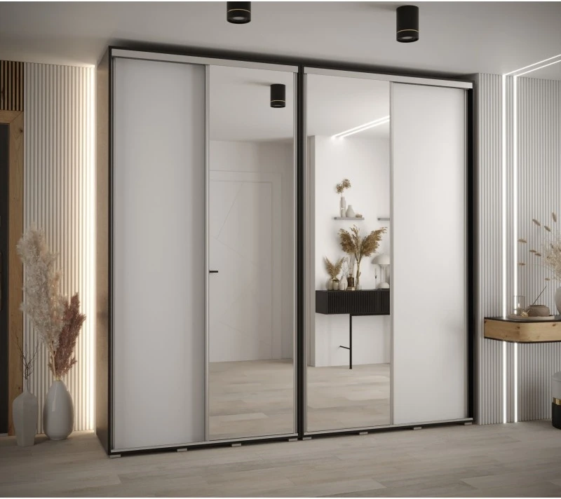 Vysoká šatní skříň s posuvnými dveřmi Davos 3 250, hloubka 45 cm, výška 235,2 cm