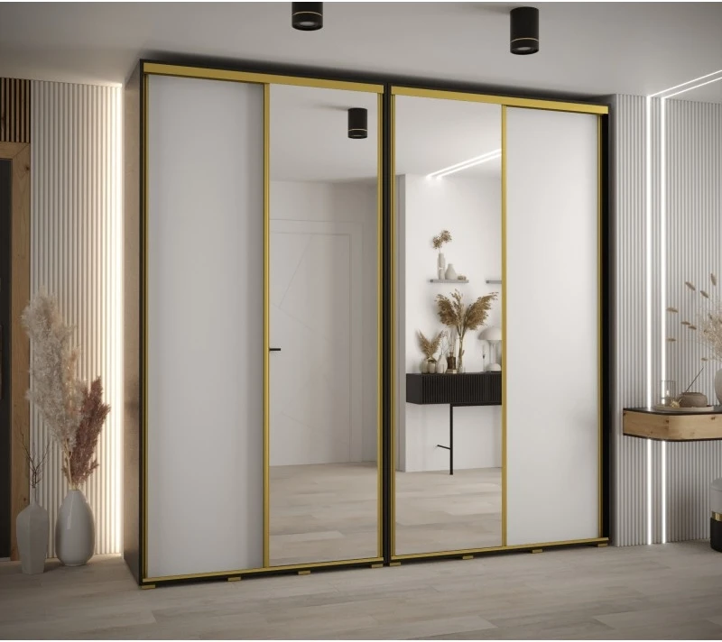 Vysoká šatní skříň s posuvnými dveřmi Davos 3 250, hloubka 45 cm, výška 235,2 cm