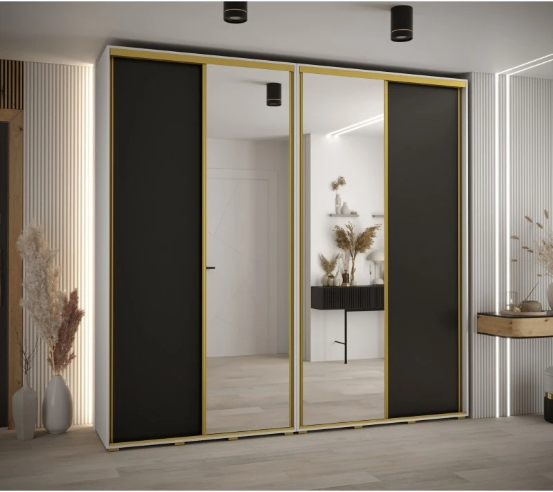 Vysoká šatní skříň s posuvnými dveřmi Davos 3 250, hloubka 45 cm, výška 235,2 cm
