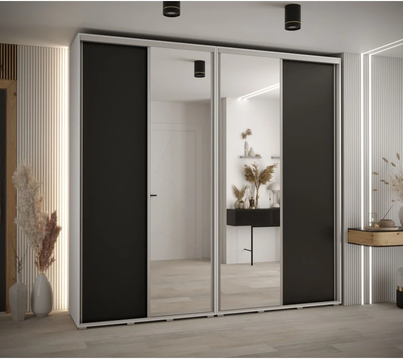 Vysoká šatní skříň s posuvnými dveřmi Davos 3 250, hloubka 45 cm, výška 235,2 cm