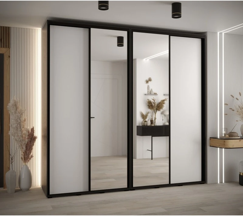 Vysoká šatní skříň s posuvnými dveřmi Davos 3 250, hloubka 45 cm, výška 235,2 cm