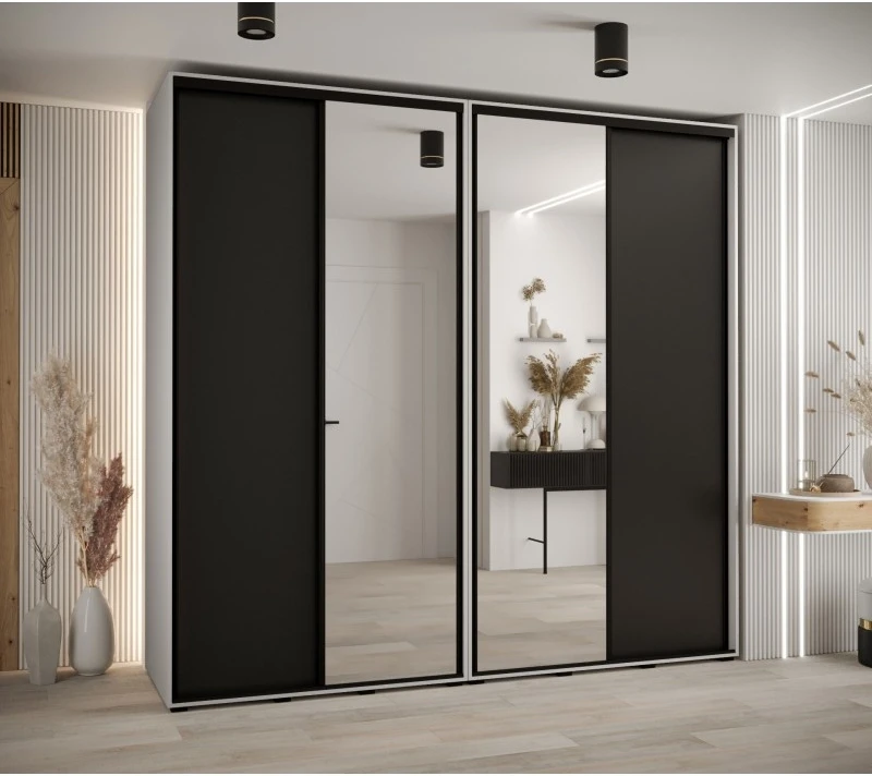 Vysoká šatní skříň s posuvnými dveřmi Davos 3 250, hloubka 60 cm, výška 235,2 cm