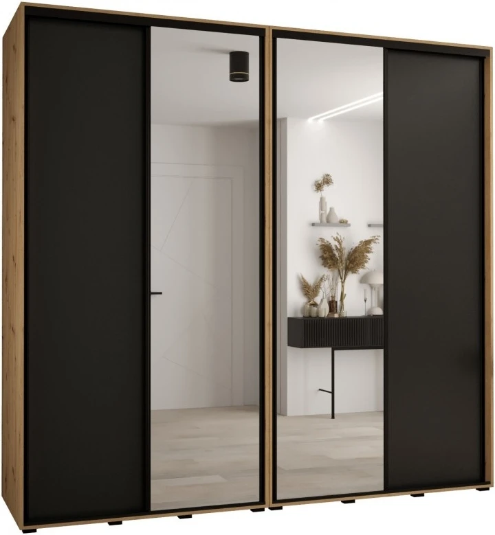 Vysoká šatní skříň s posuvnými dveřmi Davos 3 250, hloubka 60 cm, výška 235,2 cm