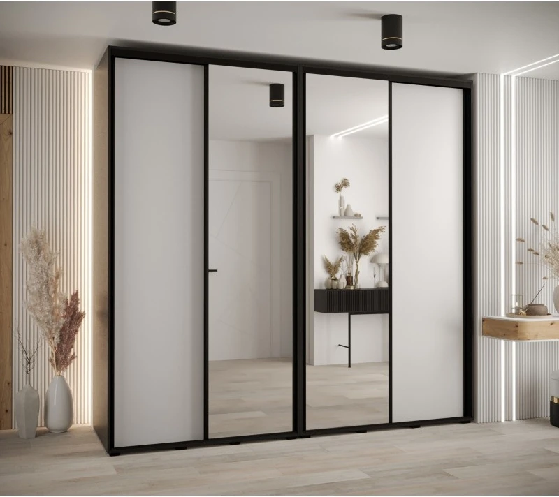 Vysoká šatní skříň s posuvnými dveřmi Davos 3 250, hloubka 60 cm, výška 235,2 cm