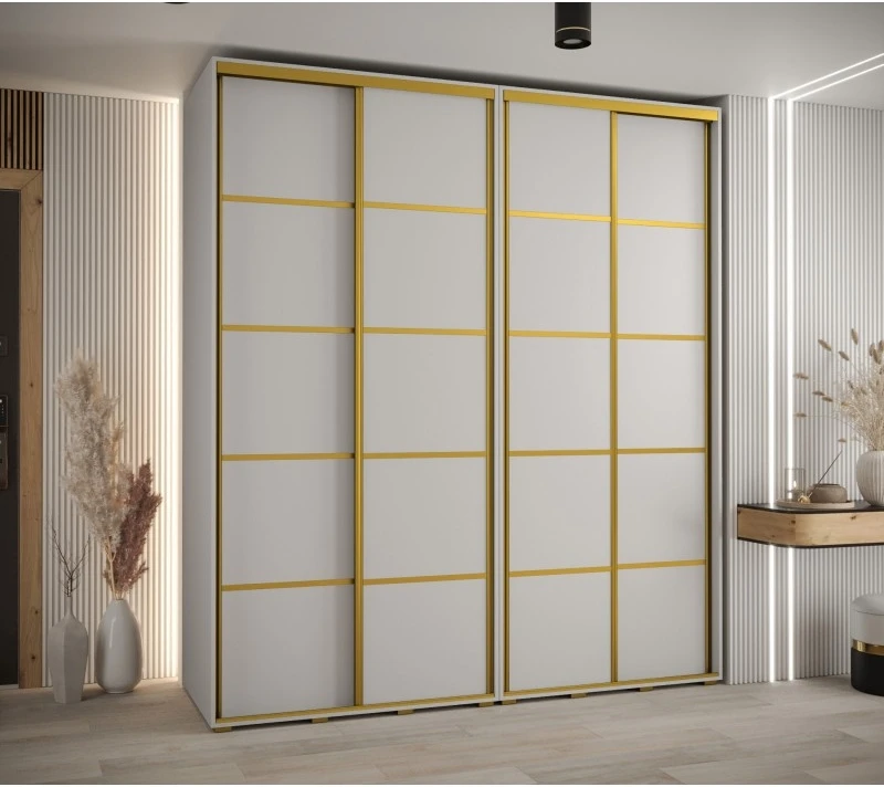 Vysoká šatní skříň s posuvnými dveřmi Davos 4 210, hloubka 60 cm, výška 235,2 cm