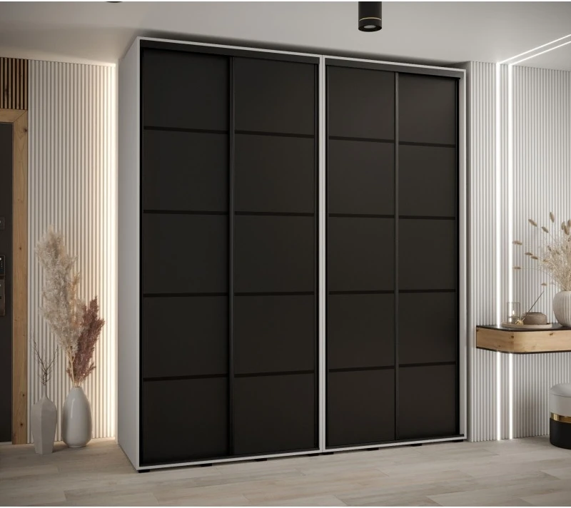 Vysoká šatní skříň s posuvnými dveřmi Davos 4 210, hloubka 60 cm, výška 235,2 cm
