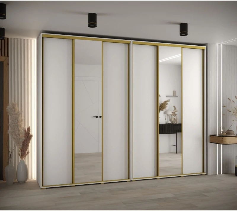 Vysoká šatní skříň s posuvnými dveřmi Davos 3 300, hloubka 45 cm, výška 235,2 cm