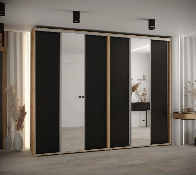 Vysoká šatní skříň s posuvnými dveřmi Davos 3 300, hloubka 45 cm, výška 235,2 cm