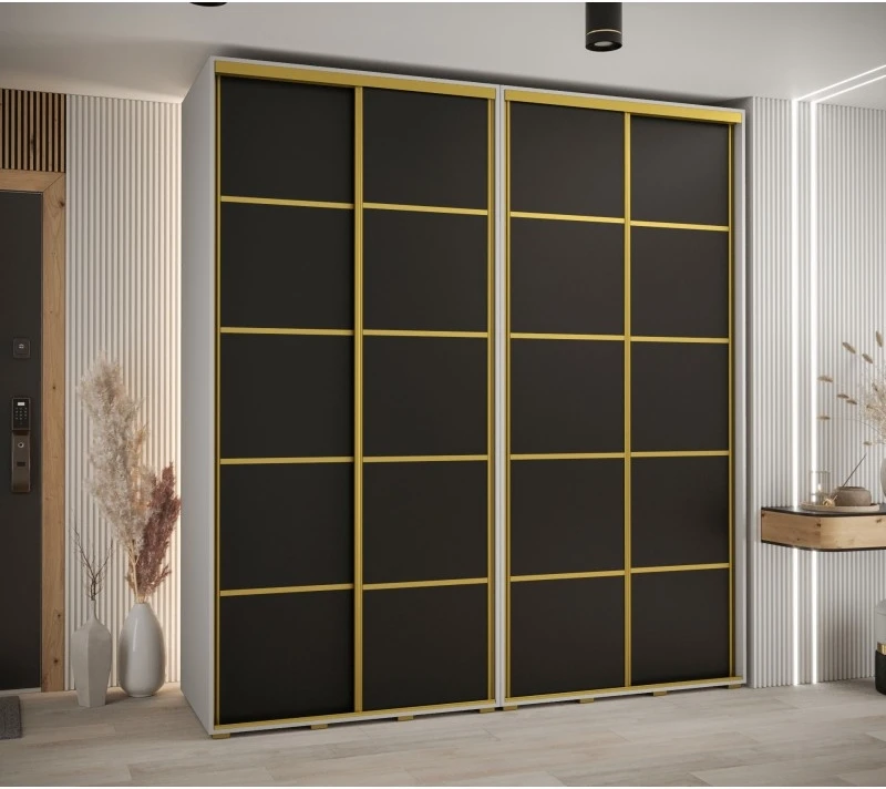 Vysoká šatní skříň s posuvnými dveřmi Davos 4 220, hloubka 60 cm, výška 235,2 cm