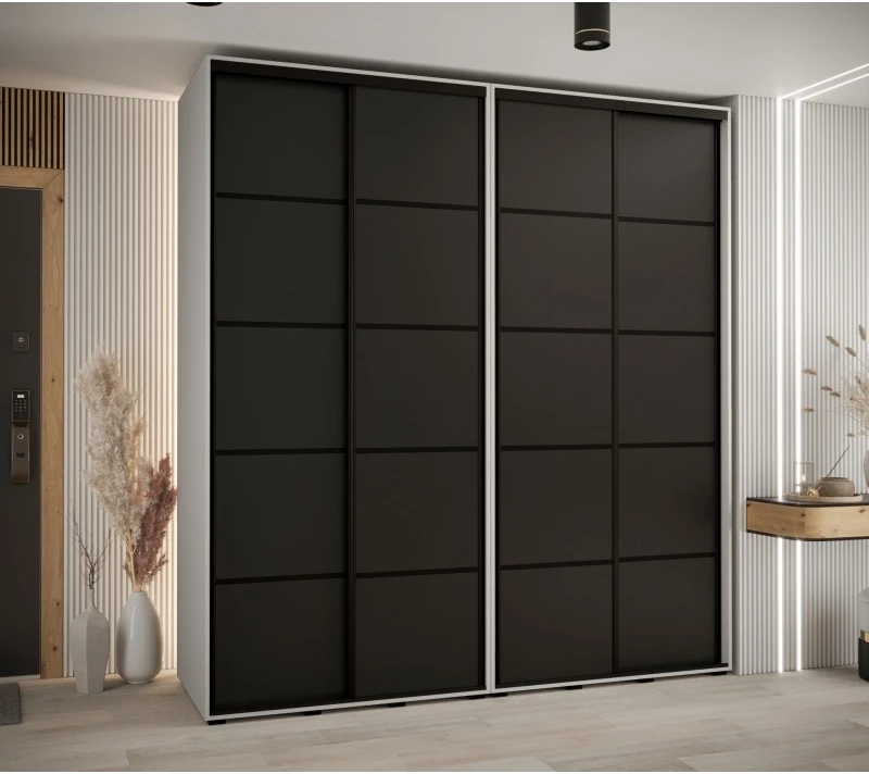 Vysoká šatní skříň s posuvnými dveřmi Davos 4 220, hloubka 60 cm, výška 235,2 cm