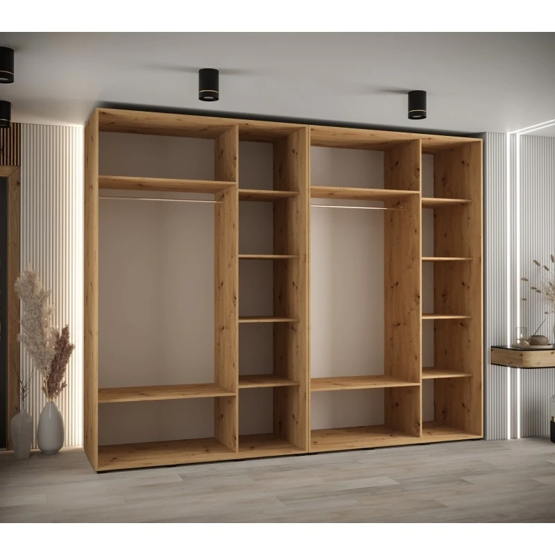 Vysoká šatní skříň s posuvnými dveřmi Davos 3 300, hloubka 60 cm, výška 235,2 cm
