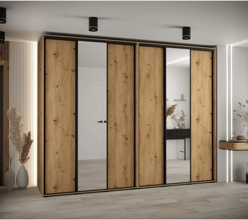 Vysoká šatní skříň s posuvnými dveřmi Davos 3 300, hloubka 60 cm, výška 235,2 cm