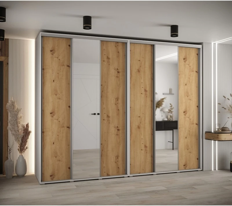 Vysoká šatní skříň s posuvnými dveřmi Davos 3 300, hloubka 60 cm, výška 235,2 cm