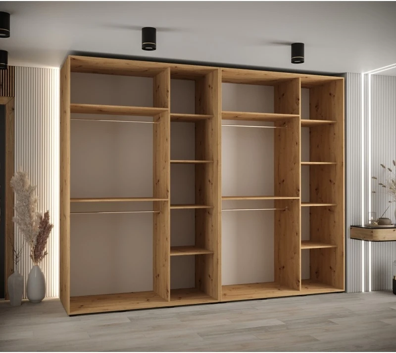 Vysoká šatní skříň s posuvnými dveřmi Davos 3 300, hloubka 60 cm, výška 235,2 cm