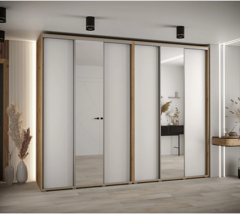 Vysoká šatní skříň s posuvnými dveřmi Davos 3 300, hloubka 60 cm, výška 235,2 cm