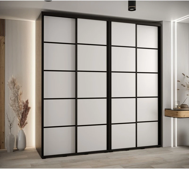 Vysoká šatní skříň s posuvnými dveřmi Davos 4 230, hloubka 60 cm, výška 235,2 cm