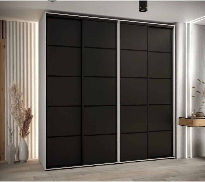 Vysoká šatní skříň s posuvnými dveřmi Davos 4 230, hloubka 60 cm, výška 235,2 cm