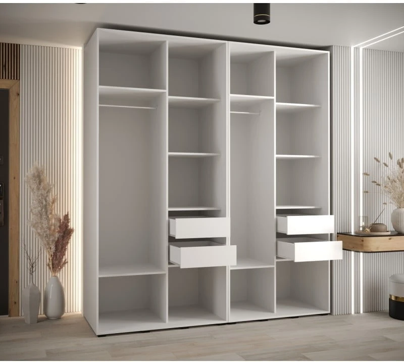Skříň s posuvnými dveřmi a zrcadlem Davos 5 210, hloubka 60 cm