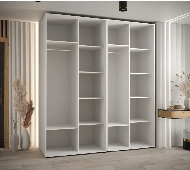 Skříň s posuvnými dveřmi a zrcadlem Davos 5 210, hloubka 60 cm