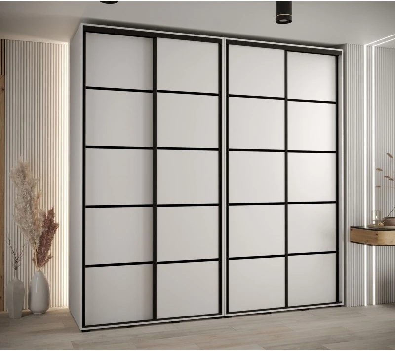 Vysoká šatní skříň s posuvnými dveřmi Davos 4 240, hloubka 60 cm, výška 235,2 cm